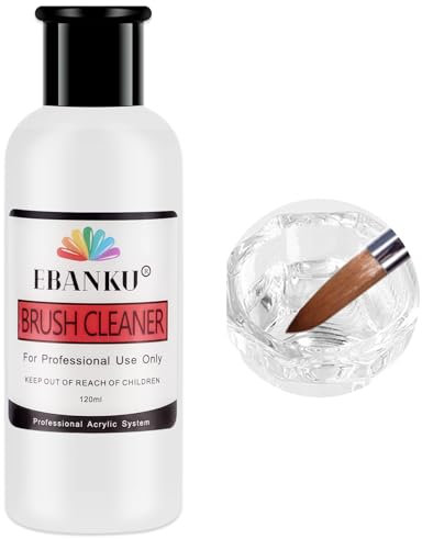 EBANKU 120ml Acryl-Nagelpinsel-Reiniger, 3 in 1 Nagelkunst Pinsel Conditioner Nagel Pinsel Clea Solution Schnell sauber für festen Gel-Lack/Nagelverlängerung Gel