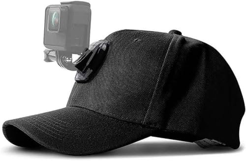 REFLEX CAMERA Hands-Free Action Camera Hat Mount – Black Baseball Cap for GoPro Hero 13/12/11/10/9, DJI, Insta360, SJCAM, AKASO – POV Headwear Mount for Vlogging, Travel, Adventure Filming