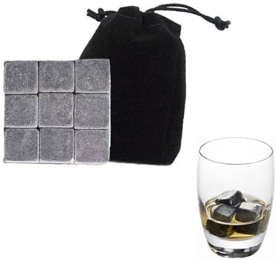 9 Pierres à Whisky en Granit - Glaçons Réutilisables Élégants pour Conserver l'Aromat de Vos Alcools