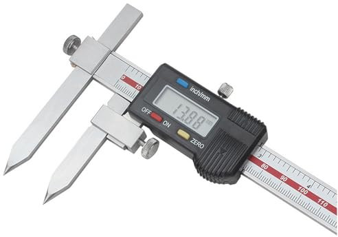 Calibre digital Centerline – Calibre electrónico para medir la distancia entre orificios y ejes centrales, 0 – 150 mm, acero inoxidable, pantalla LCD, mm/pulgada (10-200 mm)