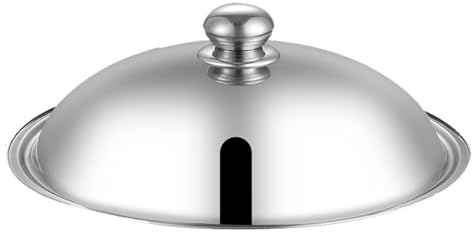 Stainless Steel Pot Cover with Knob,Stainless Steel Pan Lid,Frying Pan Cover Replacement,for Woks Soup Pots(32cm-Steel Handle)