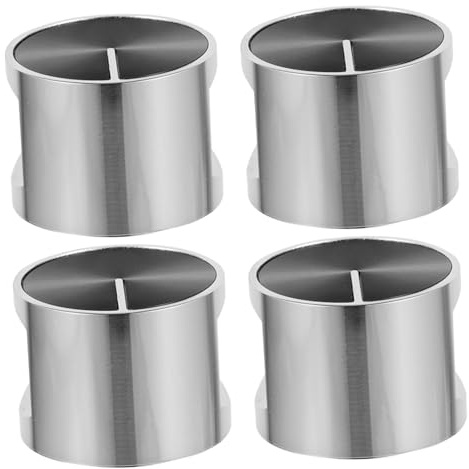 Replacement Gas Stove Metal Knobs 4pcs Silver Zinc Alloy | Gas Cooker Fit, Restaurant and Kitchen Use, Simple Operation Ergonomic Design