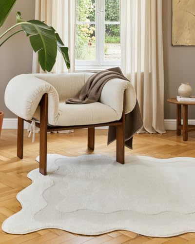 TAPISO Terra Teppich Kurzflor Beige Weiß Creme 200 x 300 cm