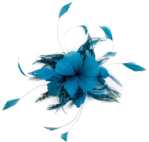 Broche Fleur Plume Broche en plumes, strass, tissu, fleur, corsage, épingles à revers, bijoux faits main, accessoires for cheveux de fête mariage Pour Floral Châle Robe
