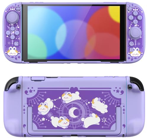 playvital Funda Protectora para Nintendo Switch 2 | Kawaii Carcasa Rígida de PC, Compatible con Dock y Soporte Original, Antirayaduras, Antigolpes, Órbita del Conejo Celestial