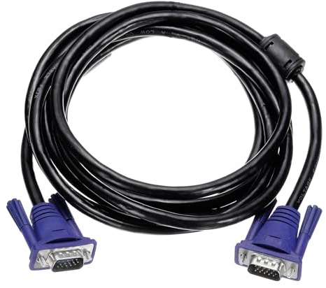 sourcing map VGA Monitor Cable 3Meters 7 Pin Male to Male Cords, Black | Video Cable Adapter for Laptops TV PC Computer Monitor Screen Projector, 33ft