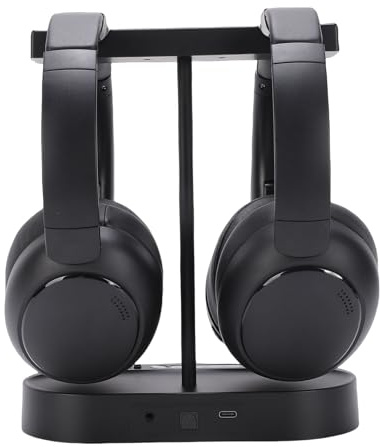 ciciglow Doppie Cuffie Wireless per Guardare la TV, Cuffie Bluetooth V5.4 con Base di Ricarica del Trasmettitore, TV Stereo HiFi a Bassa Latenza