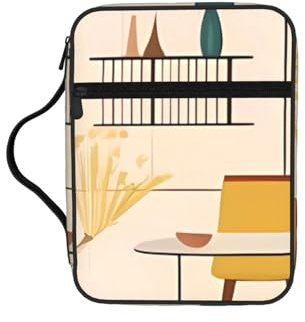 Custodia per Bibbia moderna di metà secolo borsa impermeabile con maniglia organizer per libri di stoccaggio per studio biblico