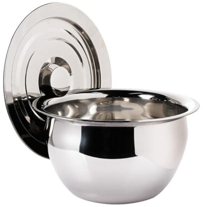 KICHOUSE Bassine en Acier Inoxydable Couvercle, Robuste et Polyvalente, Cuisine, Bol de Stockage Argenté Supérieure