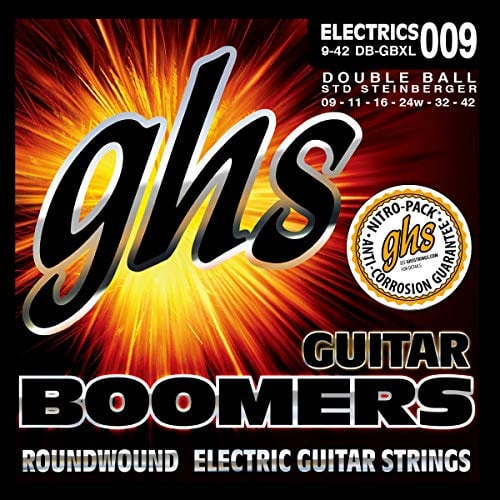 GHS Double Ball End Boomers - DB-GBXL - Electric Guitar String Set, Extra Light, .009-.042, Double Ball