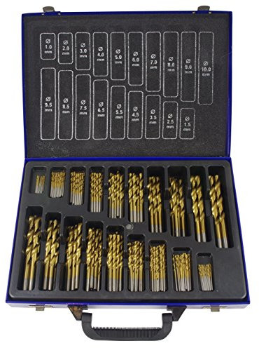 170tlg HSS Spiralbohrer Satz Titan Metall Bohrer 1-10mm