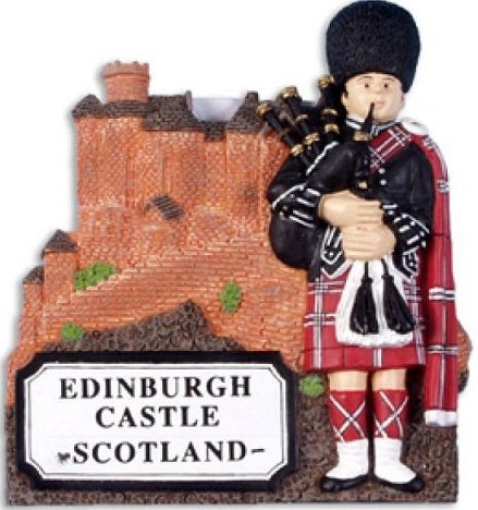 Scots Piper and Edinburgh Castle Magnet