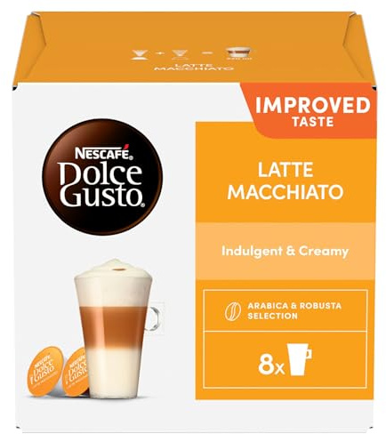 Nescafé Dolce Gusto Latte Macchiato Coffee, 16 Capsules (8 Servings)
