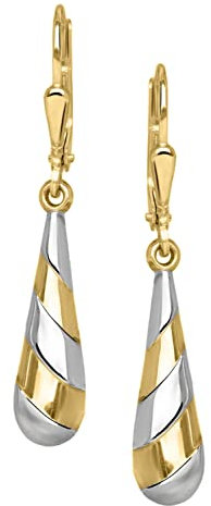My Gold Damen Ohrringe Gold 333 Hängend Gelbgold Weissgold (8 Karat) 35mm lang Damenohrringe Goldohrringe Ohrhänger Kelly V0012463