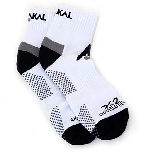 Karakal 2 Herren-Knöchel-Socken mit 7–13, weiß/schwarz