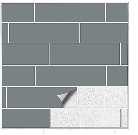 Kiwistar Fliesenaufkleber Grau 71 Seidenmatt - 15 x 20 cm - 25 Stück - Klebefliesen Fliesenmuster Stickerfliesen Wandfliesen überkleben