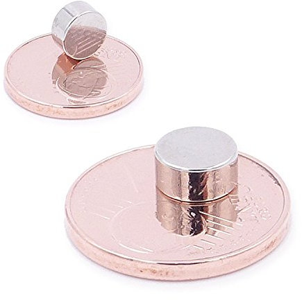 Brudazon | 10 Mini Scheiben-Magnete 6x3mm | N52 stärkste Stufe - Neodym-Magnete ultrastark | Power-Magnet für Modellbau, Foto, Whiteboard, Pinnwand, Kühlschrank, Basteln | Magnetscheibe extra stark