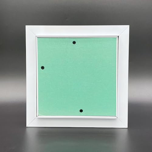 AirTech-UK Plasterboard Aluminium Access Panel Inspection Hatch - Ideal for Walls and Ceilings - Detachable Hinged Push Lock Door with White Powder Coated Aluminium Frame (200mm X 200mm)