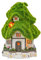 TERESA'S COLLECTIONS Gartendeko für Draußen Feenhaus für Garten Solar Gartenbeleuchtung Feengarten Elfenhaus LED Solarleuchte Braun Fairy House Gartendeko 20cm