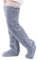 Overknee-Socken, flauschig, Plüsch, Hausschuhe, Strümpfe, pelzig, lange Beinstulpen, Winter, Zuhause, Schlafsocken (grau), grau, Einheitsgröße