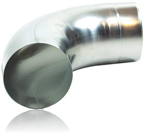 Zink Regenrohrbogen 76 mm mit 85 Grad, konischer Titanzink Ablaufbogen mit Einsteckfase, Fallrohrbogen stumpfgeschweißt DN 76