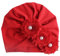 Asudaro Baby Mädchen Mütze Blumen Turban Hut Perle Beanie Cap Elastic Headwear Head Wrap Baumwolle Kleinkind Stirnbänder Stirnband Neugeborenen Kappe Sommer Hut Rot