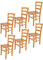 t m c s Tommychairs - 6er Set Stühle Venice für Küche und Esszimmer, robuste Struktur aus lackiertem Buchenholz im Farbton Honig und Sitzfläche aus Holz
