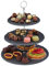 Relaxdays Etagere, 3 Etagen, Schiefer, Kuchen, Snacks, Obst, Metallgriff, Servierständer, HxD 34x30 cm, anthrazit/silber, 10030732