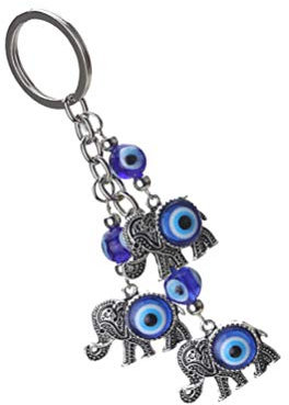 BESPORTBLE Blauer Böser Blick Schlüsselanhänger Blaues Auge Elefanten Türkischer Glücksbringer Schlüsselbund Legierung Anhänger Taschenanhänger Einweihungsparty Geschenk Gastgeschenk
