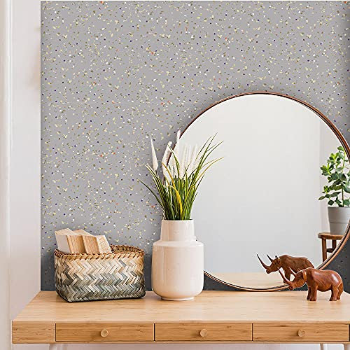 Mosaikfliesen Selbstklebend Graue Punkte Fliesenaufkleber Selbstklebende Folie für Fliesen Tapete Backsplash Fliesen Küchenrückwand Badezimmer Fliesenfolie7P, 21cm x 100cm