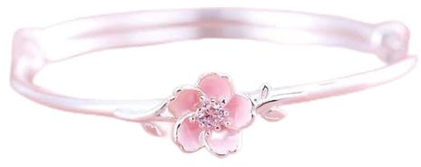 BVFRA Armband Damen Silber,999 Sterling Silber Armband Rosa Kirschblüte Verstellbare Manschette Armreif Freundschaftsarmband Schmuck Geschenke Für Frau Freundin Zum Geburtstag
