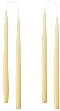 Kunstindustrien® Stabkerzen, Hergestellt in Dänemark, 42 Farben verfügbar, Tafelkerzen, Durchgefärbte Kerzen lange Brenndauer von 15 Stunden, Kerzen Set Geschenk, 4 Stück, 2,2 x 35 cm (Elfenbein)
