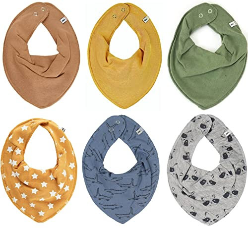 Pippi Baby Halstuch 6er Pack Lätzchen (*Crocodile + Racoon)