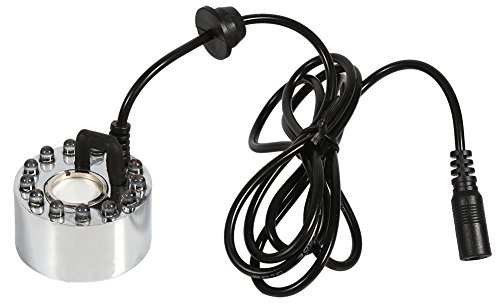 Headerbs Halloween-Party-Nebel-Hersteller, 24 V Farbwechsel-Ultraschall-Nebel-Hersteller Wasser-Brunnen-Teich-Zerstäuber-Luftbefeuchter 12 LED(Adapter (europäischer Standard))