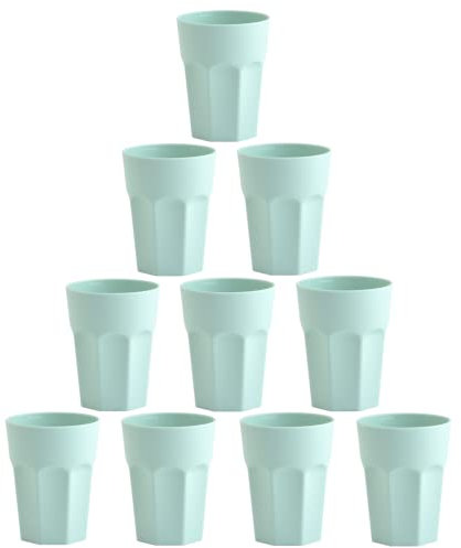 Engelland 10x Kunststoffbecher mint Trinkbecher Party-Becher Plastik Trink-Gläser Mehrweg 0,25l