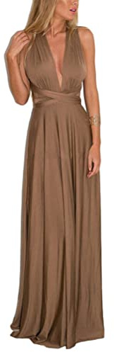 shownicer Damen Elgant Lange Abendkleider Multiway Brautjungfernkleid Wickelkleid V-Ausschnitt Cocktailkleid Bodenlang Partykleid Rückenfrei Neckholder A Linie Maxikleid Ballkleid