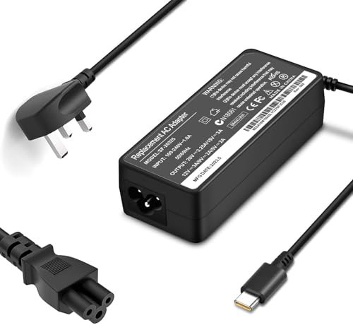 65W 45W USB-C Laptop Charger,Compatible with Lenovo Thinkpad Chromebook Yoga T480 T490 T580 E580 300e 500e C330 S340 730 C930 & Dell,HP,Asus,Acer...All Type-C Series Power Adapter.