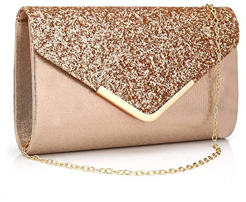 Milchstraße Damen Umschlag Clutch Tasche Pailletten Abend Handtasche Geldbörse mit abnehmbarer Kette