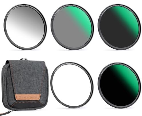 K&F Concept Magnetic Filter Set Nano X-Serie 82mm Magnetisches Schnellwechsel System Quick Swap System GND8,ND8,ND64,ND1000 mit Magnetischer Adapterring und Filtertasche