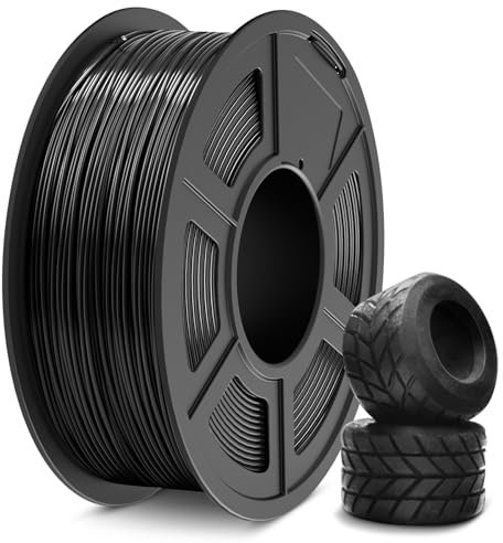 SUNLU TPU 3D Drucker Filament, 1KG Hochgeschwindigkeits 95A Filament 1.75mm, Flexibel für Schnellen Druck, Maßgenauigkeit +/-0.03mm (Schwarz)