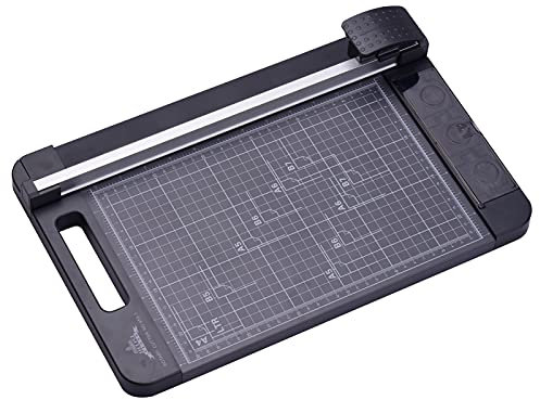 YyDDs 3-in-1-Papierschneider Multifunktionaler A4-Papierschneider Gerader Wellenschneider mit 12,6-Zoll-Schnittlänge für Bastelpapier, Karte, Foto, laminiertes Papier, Sammelalbum, Schwarz