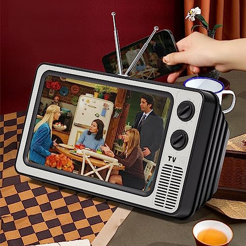 30,5 cm (12 Zoll) Retro-TV-Verstärker Handy-Bildschirmlupe – Geschenke für Papa – 3D-HD-Handy-Bildschirmvergrößerung für Filme, Videos, Spiele – passend für alle Smartphones (Vintage Brown)