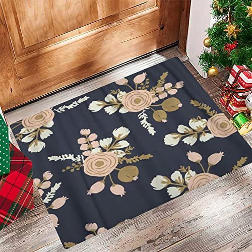 Bath Mat 60x100 cm,Non-Slip Bathroom Mat Machine-Washable,Watercolor Gold Rosa Blush Noisette Modern Rose Floral Pattern Flower Draw,Ultra Soft and Water Absorbent Bath Rug for Bathroom,Tub and Shower