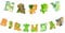 GoldRock Dino Geburtstag Deko Girlande,Happy Birthday Girlande Kinder,Dinosaurier Geburtstag Deko Junge Mädchen,Happy Birthday Banner,Dino Deko Kindergeburtstag,Dschungel Geburtstag Dekoration Party