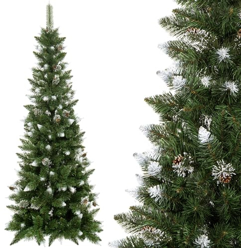 SPRINGOS künstlicher Weihnachtsbaum Diamantkiefer Slim Kunstschnee 180 cm