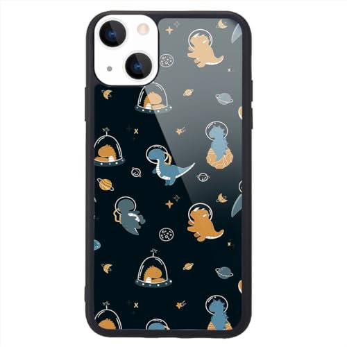 MAYCARI Cute Dinosaur Phone Case Compatible with iPhone 15 Pro 6.1'', Hard Back Case with Soft TPU Bumper for Girls Children Women Protective Phone Case for iPhone 15 Pro