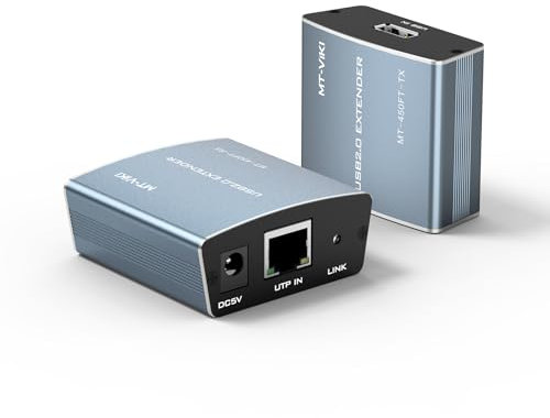 MT-VIKI 100 Meters USB Extender over Cat5 Cat5e Cat6 by Ethernet RJ45 Cable, Extend USB2.0 Data up to 100 Meters 328ft