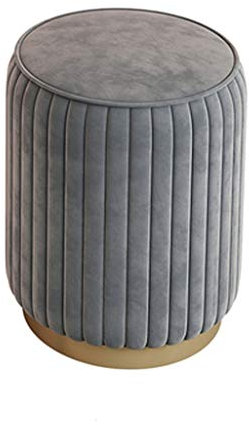 SePKUs Fußhocker, rund für Weihnachten, großer Stauraum, osmanischer Sitz, Sitzsack, Bodenstuhl, Fußstütze, einfaches rundes Sofa (grau, groß)