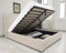 Ottoman Bed Frame with Mattress Included, Gas Lift Up Bed Upholstered King Size Bed Frame, Wooden Slats Space Saving Bed Frame UKFR Velvet Bed with Storage, 5ft Beige King