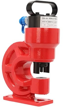 CH-60 - Herramienta de perforación hidráulica con 4 troqueles de perforación, kit de herramientas hidráulicas de perforación para cobre plano L y H, barras eléctricas, planchas y aluminio
